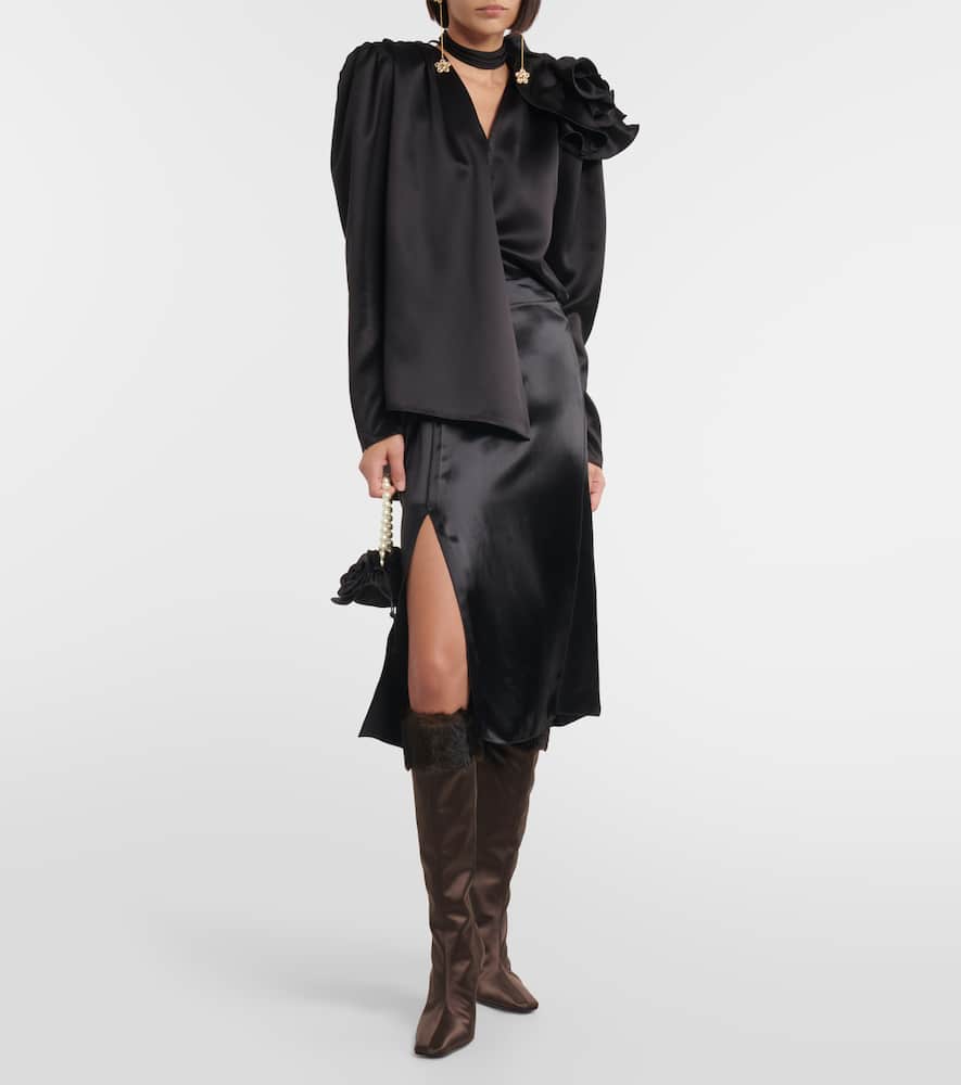 Magda Butrym Faux satin knee-high boots