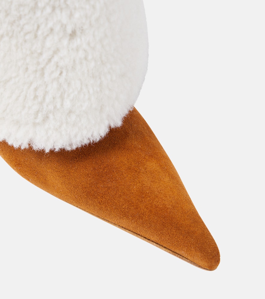 Magda Butrym Shearling and suede knee-high boots