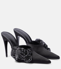 Magda Butrym Floral-appliqu√É¬© embellished satin mules