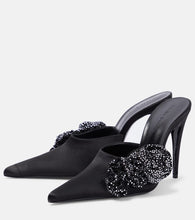 Magda Butrym Floral-appliqu√É¬© embellished satin mules