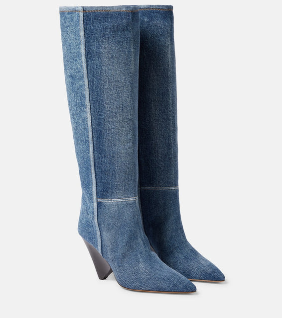 Isabel Marant Lakita denim knee-high boots