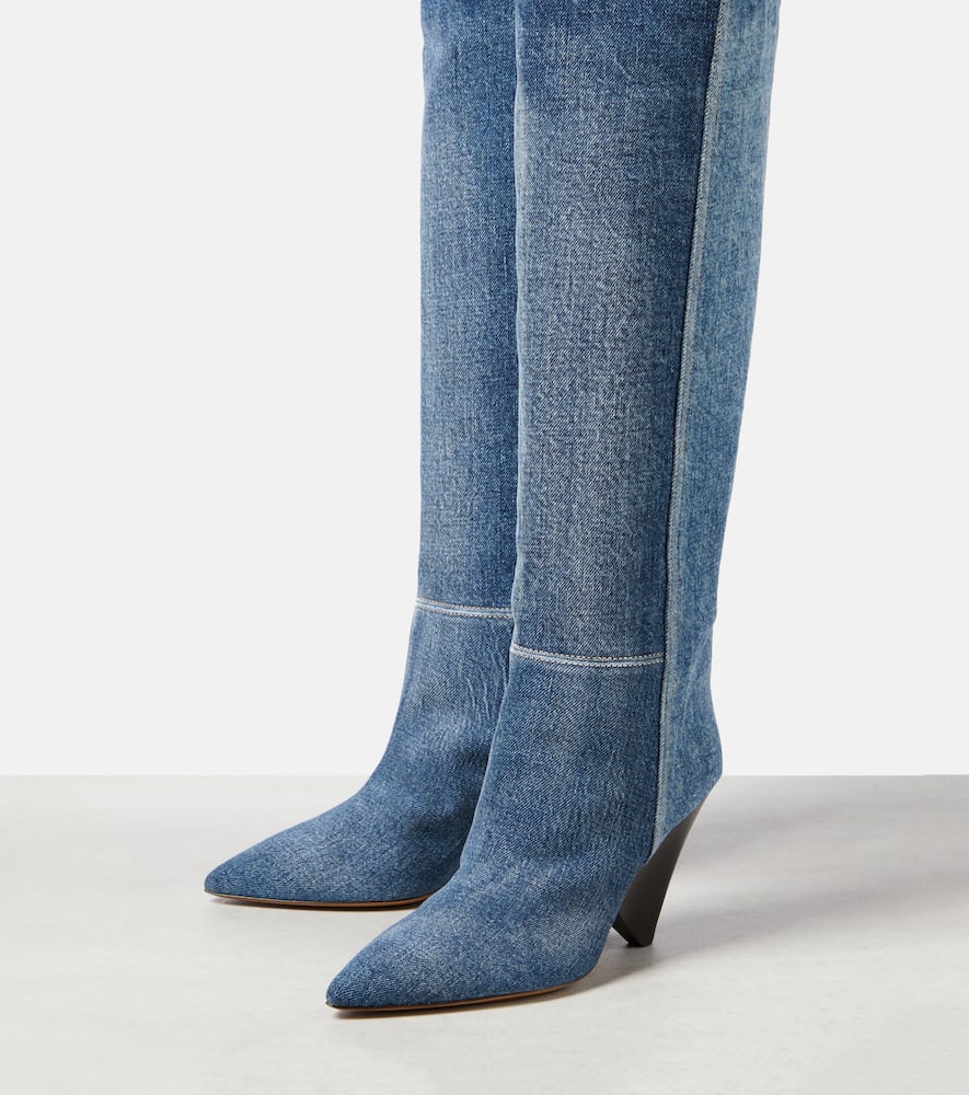Isabel Marant Lakita denim knee-high boots