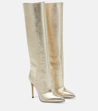 Paris Texas Metallic leather knee-high boots