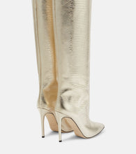 Paris Texas Metallic leather knee-high boots