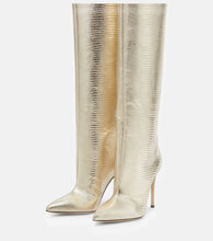 Paris Texas Metallic leather knee-high boots