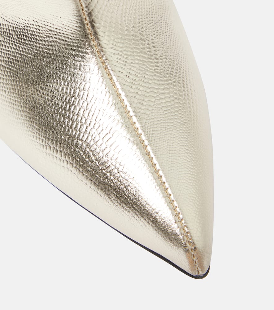 Paris Texas Metallic leather knee-high boots