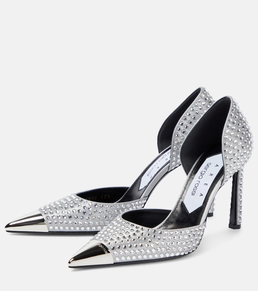 Area Dagger metallic leather pumps
