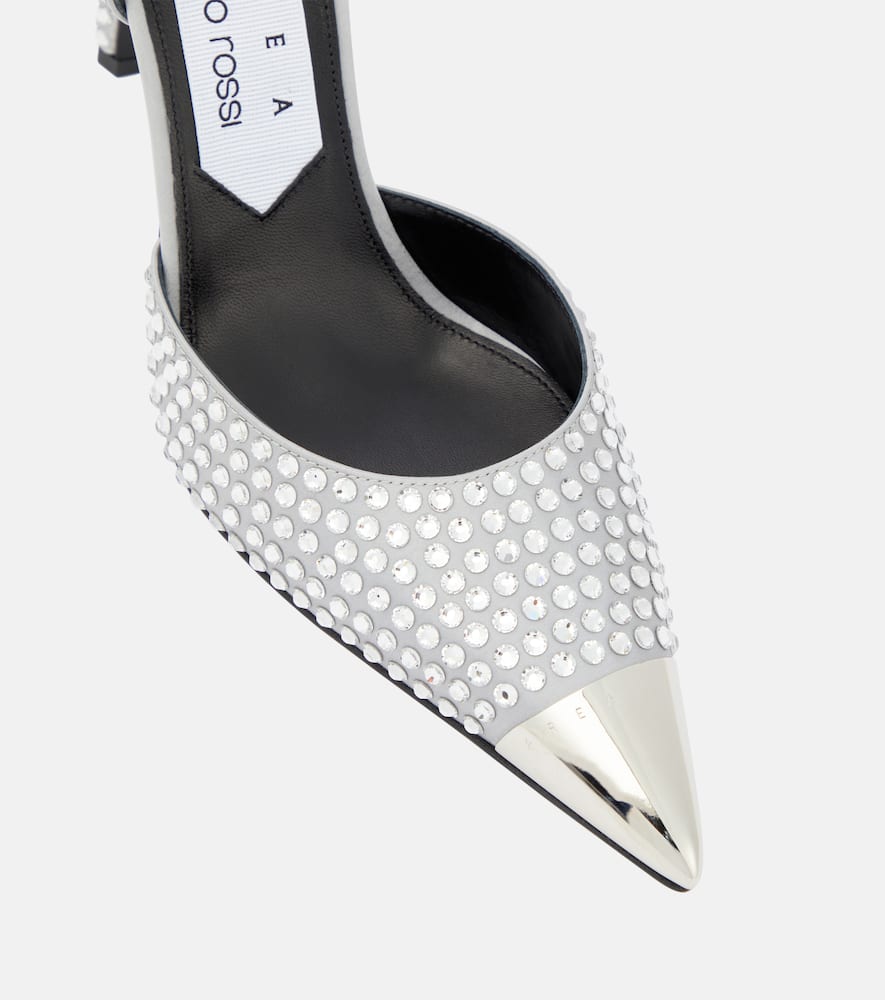 Area Dagger metallic leather pumps