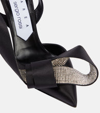 Area X Sergio Rossi embellished satin slingback pumps