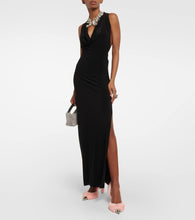 Area Dagger faux fur-trimmed pumps