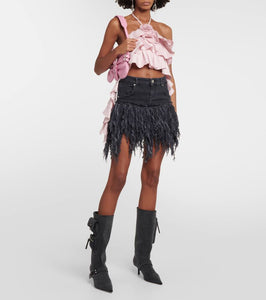 Blumarine Jeanne denim knee-high boots