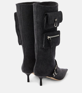 Blumarine Jeanne denim knee-high boots
