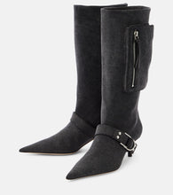 Blumarine Jeanne denim knee-high boots