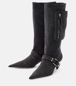 Blumarine Jeanne denim knee-high boots