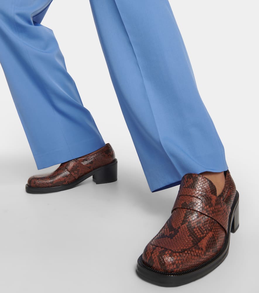 Dries Van Noten Snake-effect leather pumps