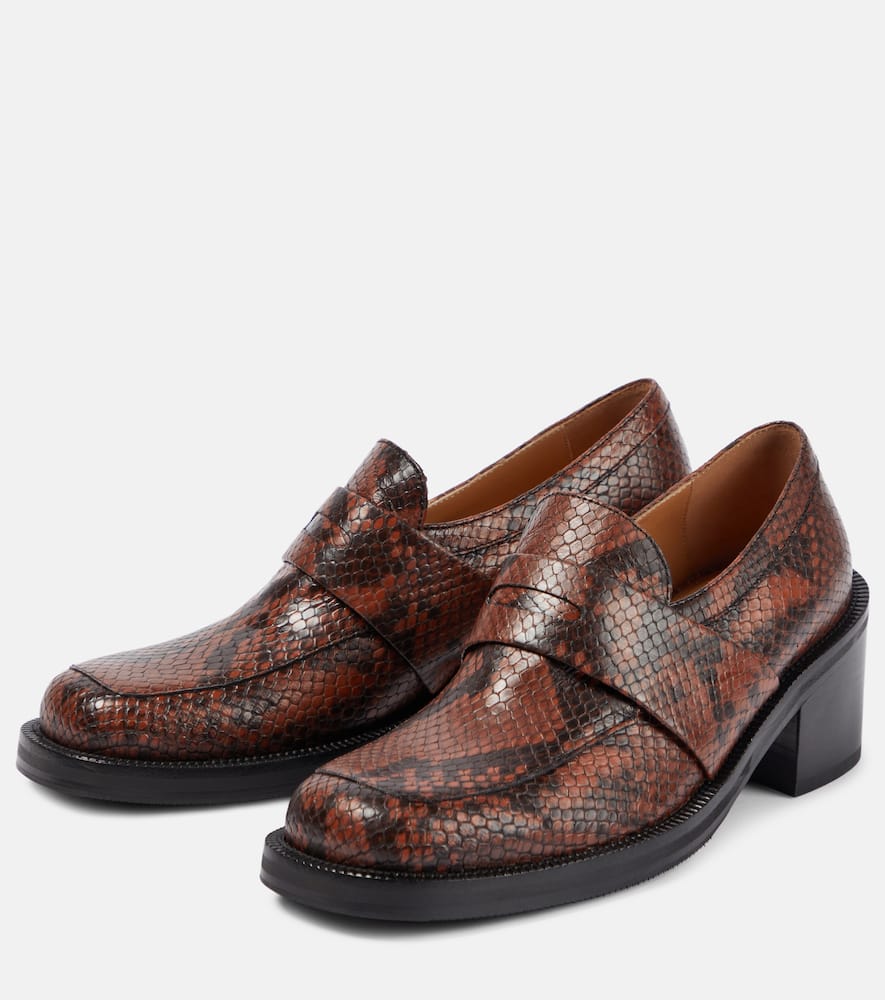 Dries Van Noten Snake-effect leather pumps