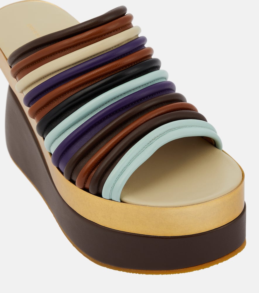 Dries Van Noten Leather wedge mules