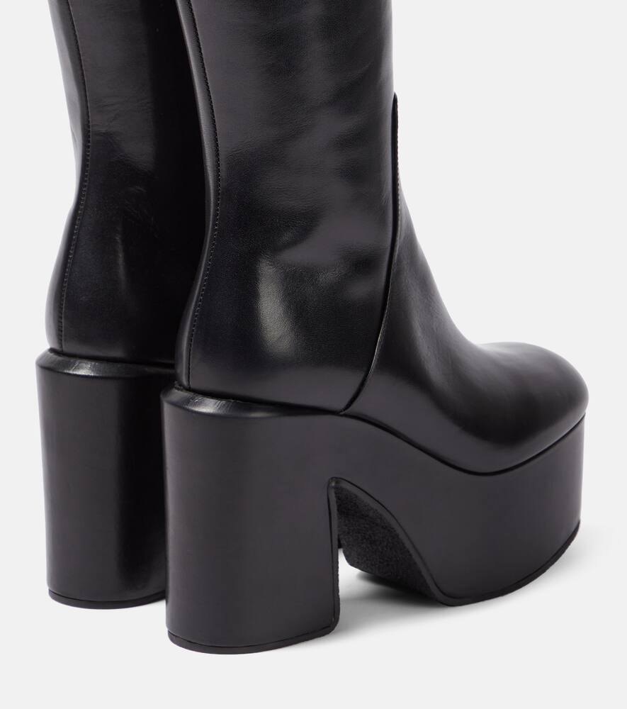 Dries Van Noten Leather platform knee-high boots