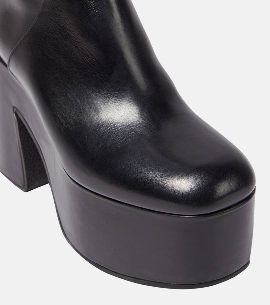 Dries Van Noten Leather platform knee-high boots