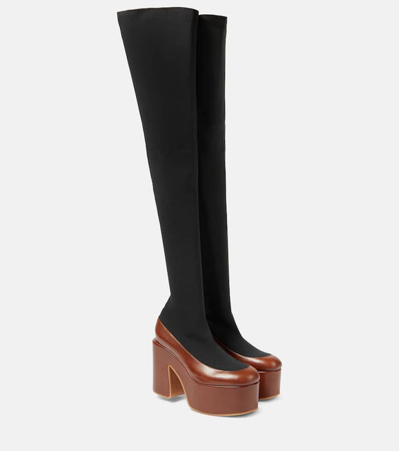 Dries Van Noten Leather-trimmed boots
