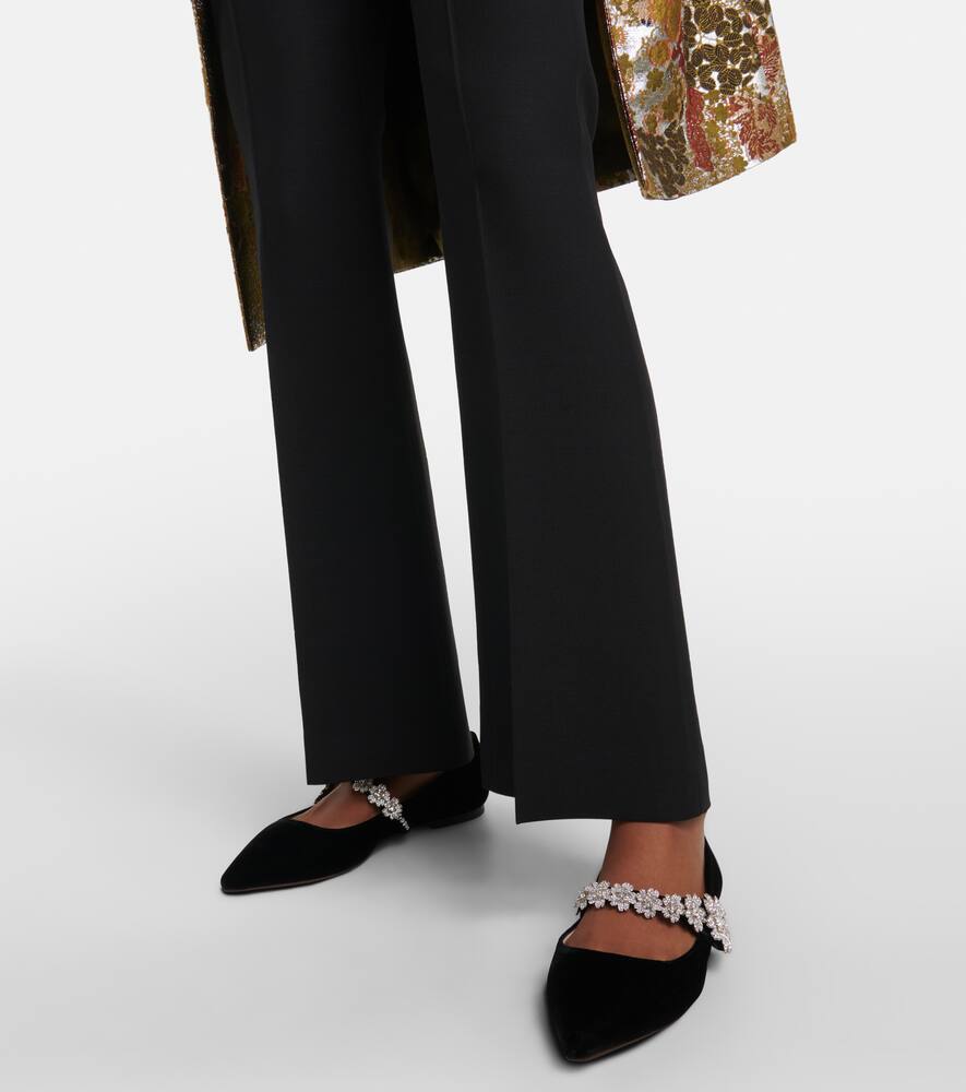 Roger Vivier Babies embellished velvet ballet flats