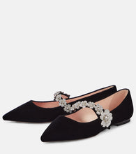 Roger Vivier Babies embellished velvet ballet flats