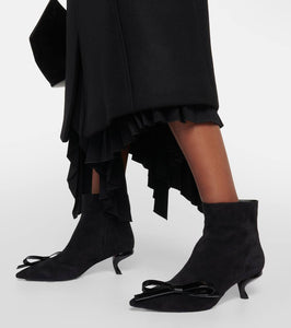 Roger Vivier Virgule Bow suede ankle boots
