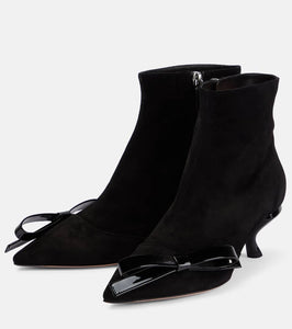 Roger Vivier Virgule Bow suede ankle boots