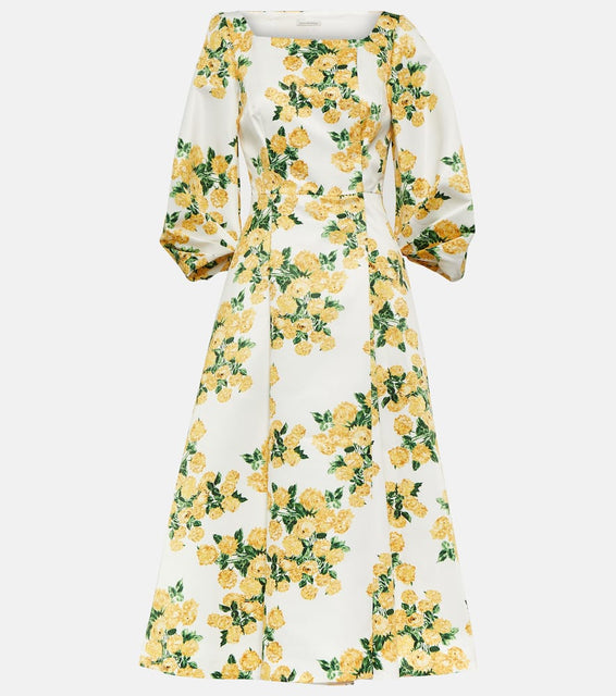 Emilia Wickstead Gabby floral taffeta faille midi dress