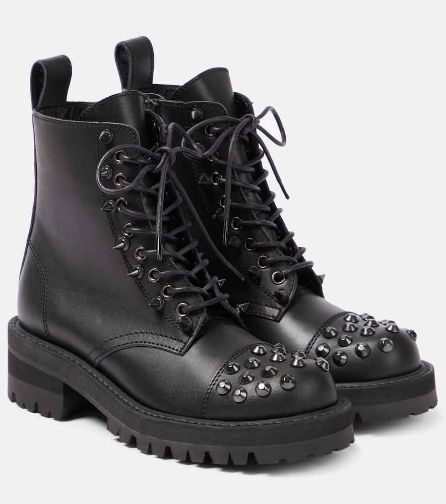 Junya Watanabe Embellished leather biker boots