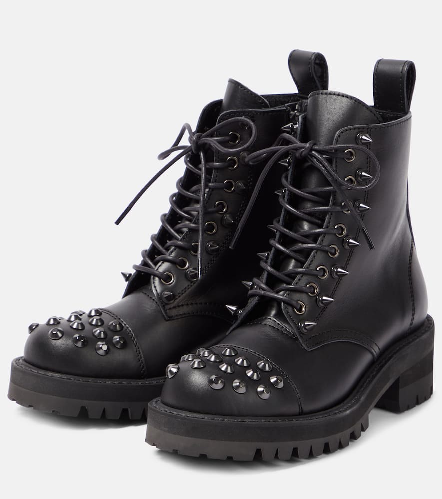 Junya Watanabe Embellished leather biker boots