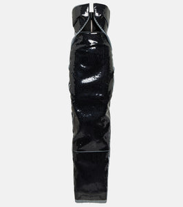 Rick Owens Strapless sequined gown