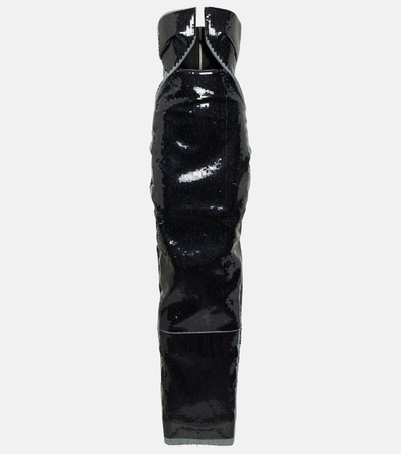 Rick Owens Strapless sequined gown