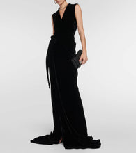 Rick Owens Wrap velvet maxi gown