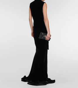 Rick Owens Wrap velvet maxi gown