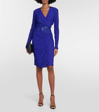 Tom Ford Leather-trimmed wrap dress