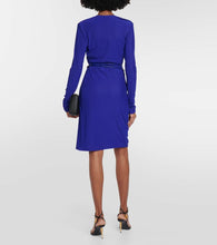 Tom Ford Leather-trimmed wrap dress