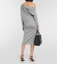 Tom Ford Off-shoulder cashmere and silk midi dress