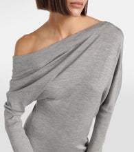 Tom Ford Off-shoulder cashmere and silk midi dress