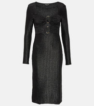 Tom Ford Metallic cotton and wool midi dress