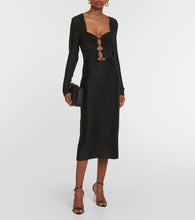 Tom Ford Metallic cotton and wool midi dress
