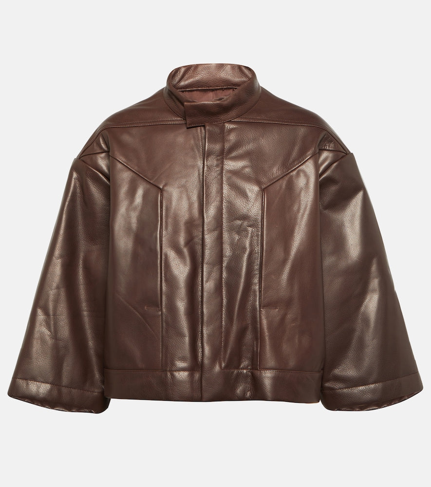 Rick Owens Cropped leather jacket - Rick Owens 短款皮夹克