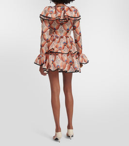Etro Printed ruffled minidress