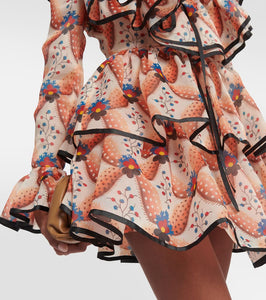 Etro Printed ruffled minidress
