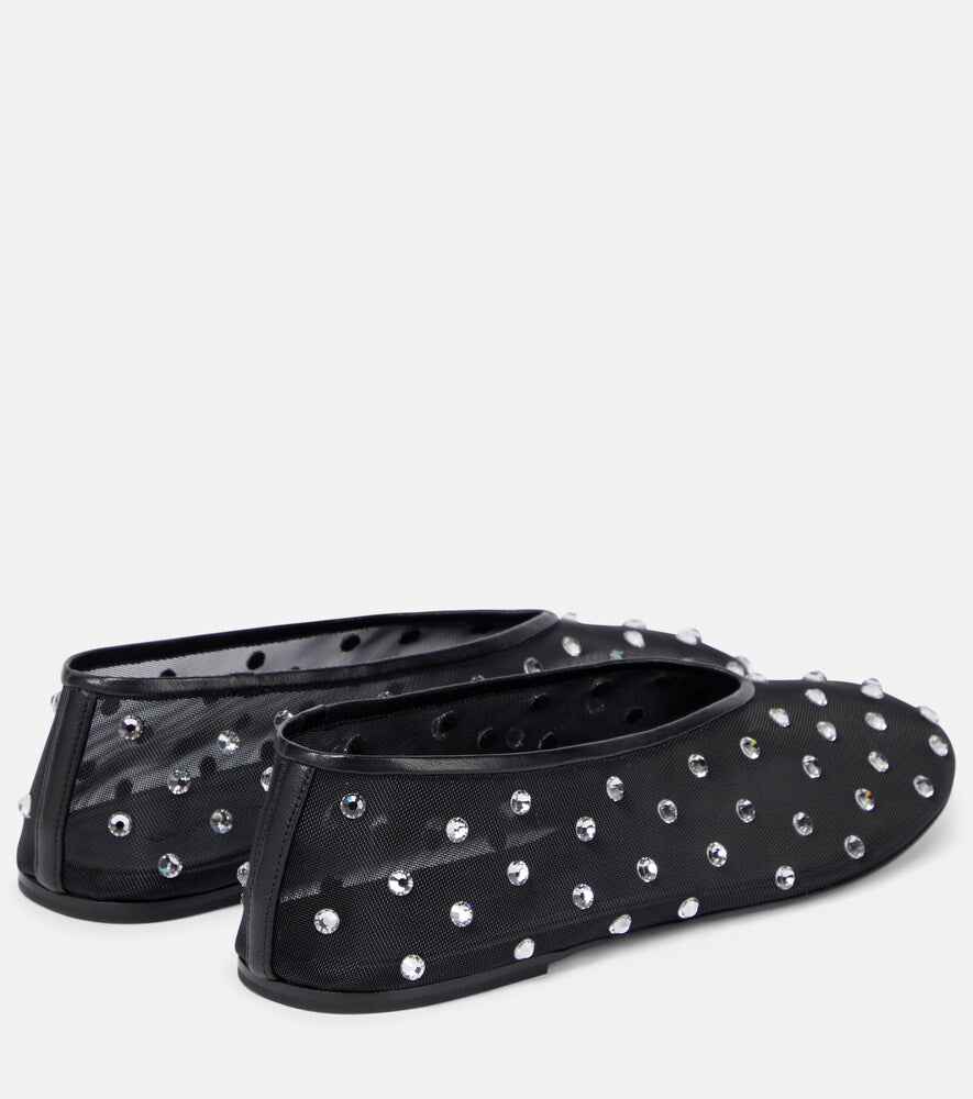 Khaite Marcy crystal-embellished ballet flats