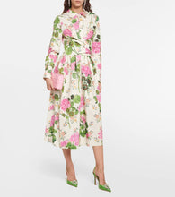 Oscar de la Renta Floral cotton midi shirt dress