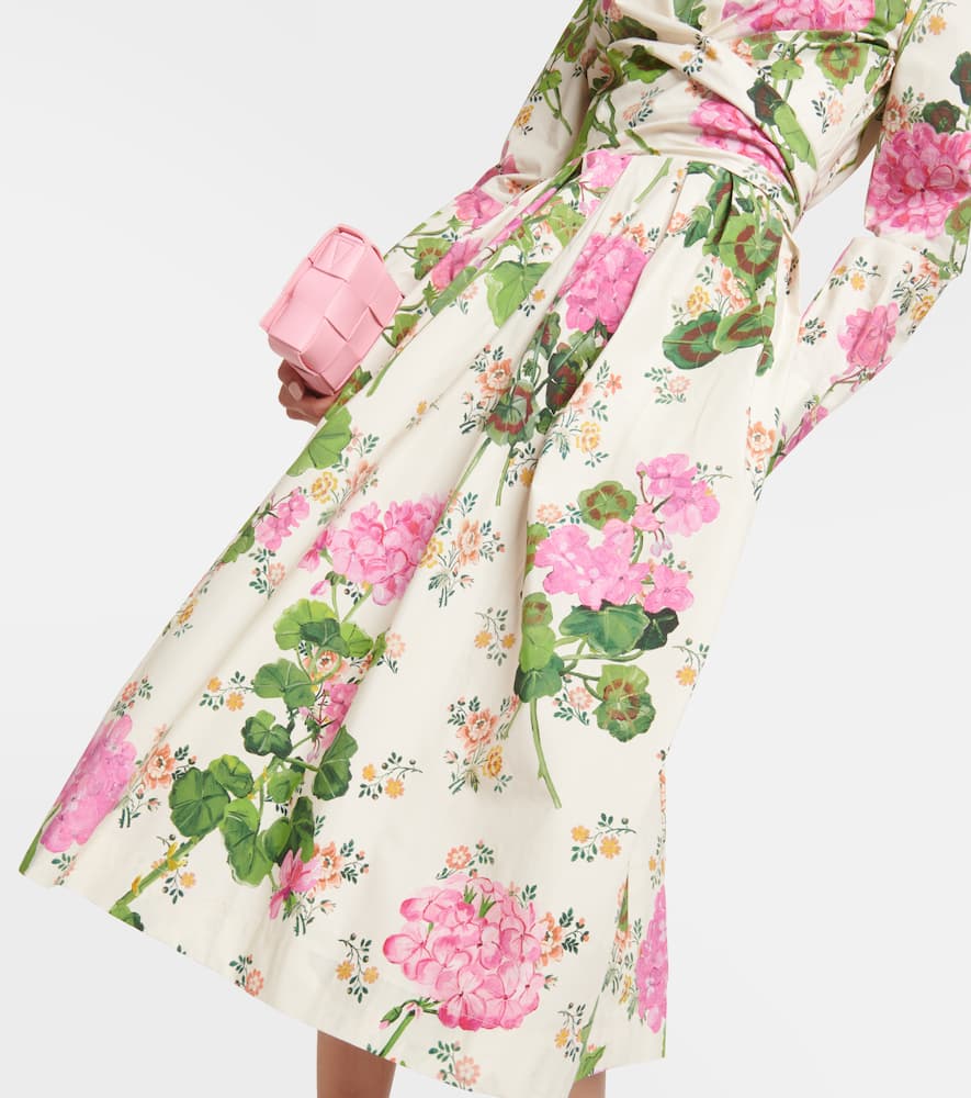 Oscar de la Renta Floral cotton midi shirt dress