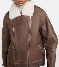 Blancha Shearling-trimmed leather jacket