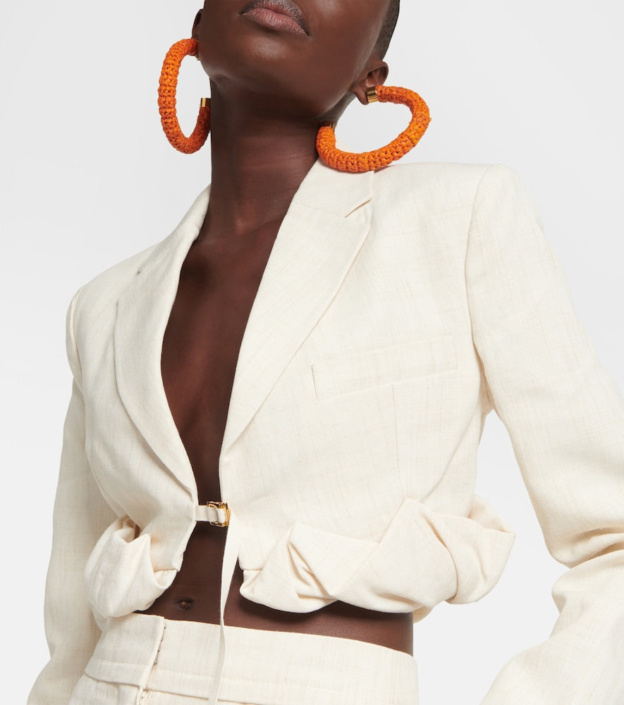 Jacquemus La Croissant linen-blend jacket