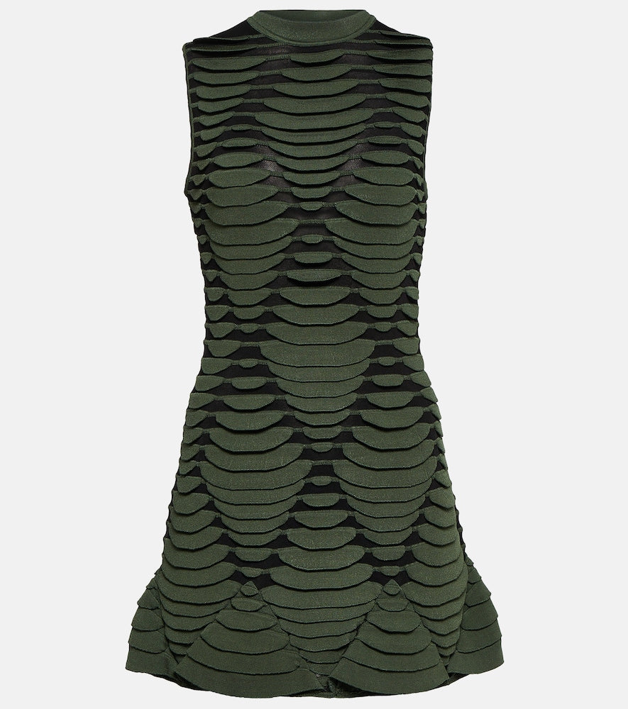 Alaia Snake-effect knit minidress. Alaia 蛇纹针织迷你连衣裙